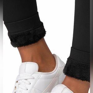 Free Country Women's Faux-Fur Black Leggings XS/S